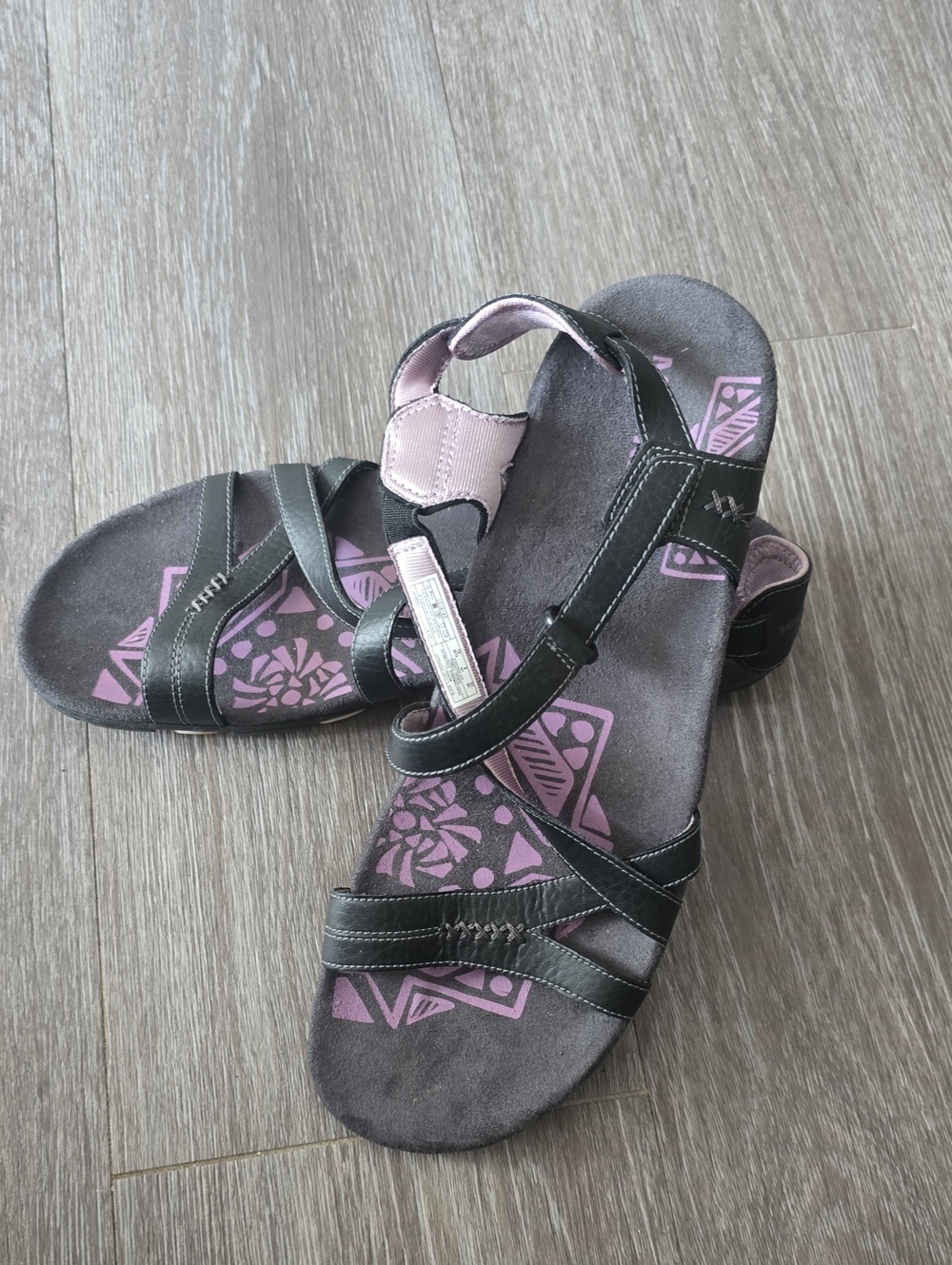 Merrell Black Sandals with Pink Accents - Women's